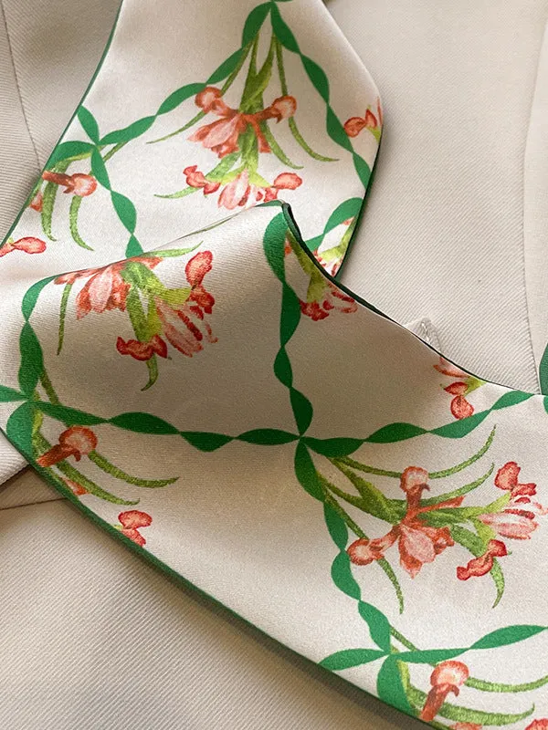 Rhombic Floral Printed Split-Joint Shawl&Scarf