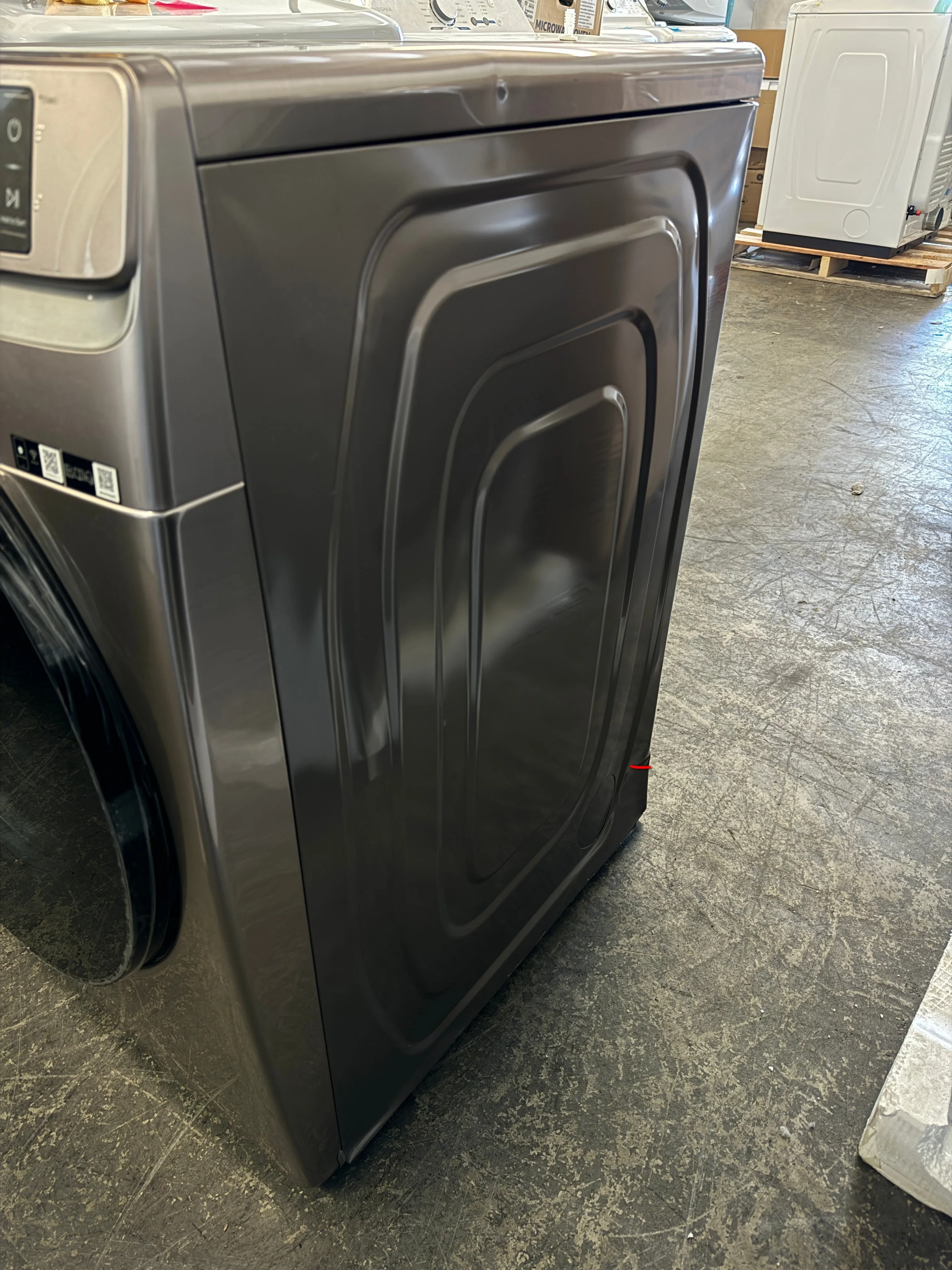 Samsung DVE45B6300C 27 Inch Electric Smart Dryer with 7.5 Cu.Ft. Capacity, Steam Sanitize , Sensor Dry, Wi-Fi Connectivity, 21 Dry Cycles, 10 Dry Options, 5 Temperature Settings, Lint Filter Indicator, 4 Way Venting: Champagne