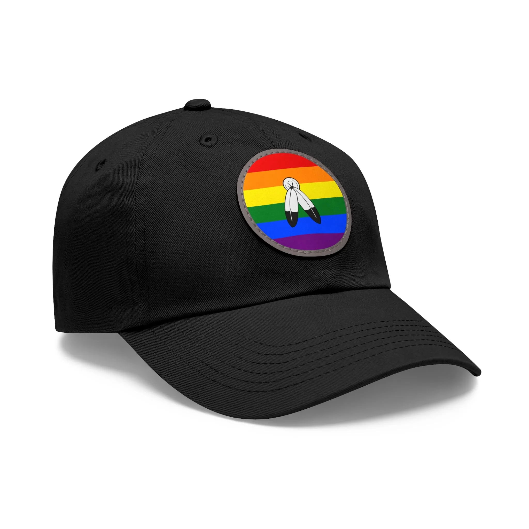 SHAVA CO Two Spirit Flag Hat with Leather Patch (Round)