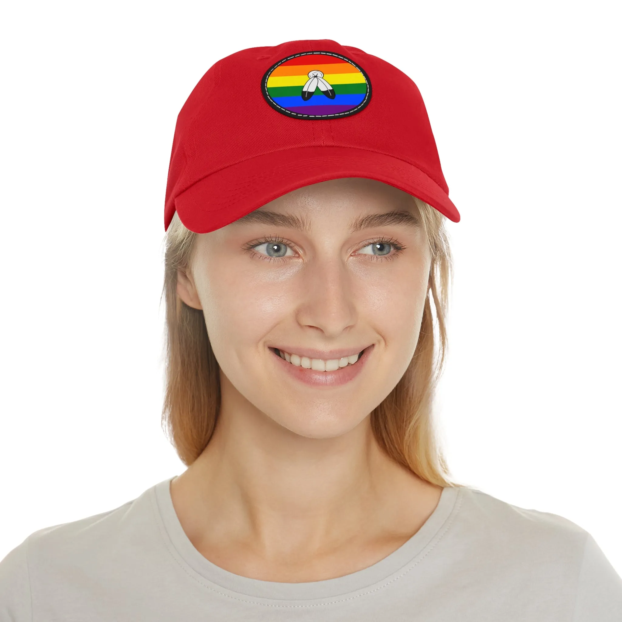SHAVA CO Two Spirit Flag Hat with Leather Patch (Round)