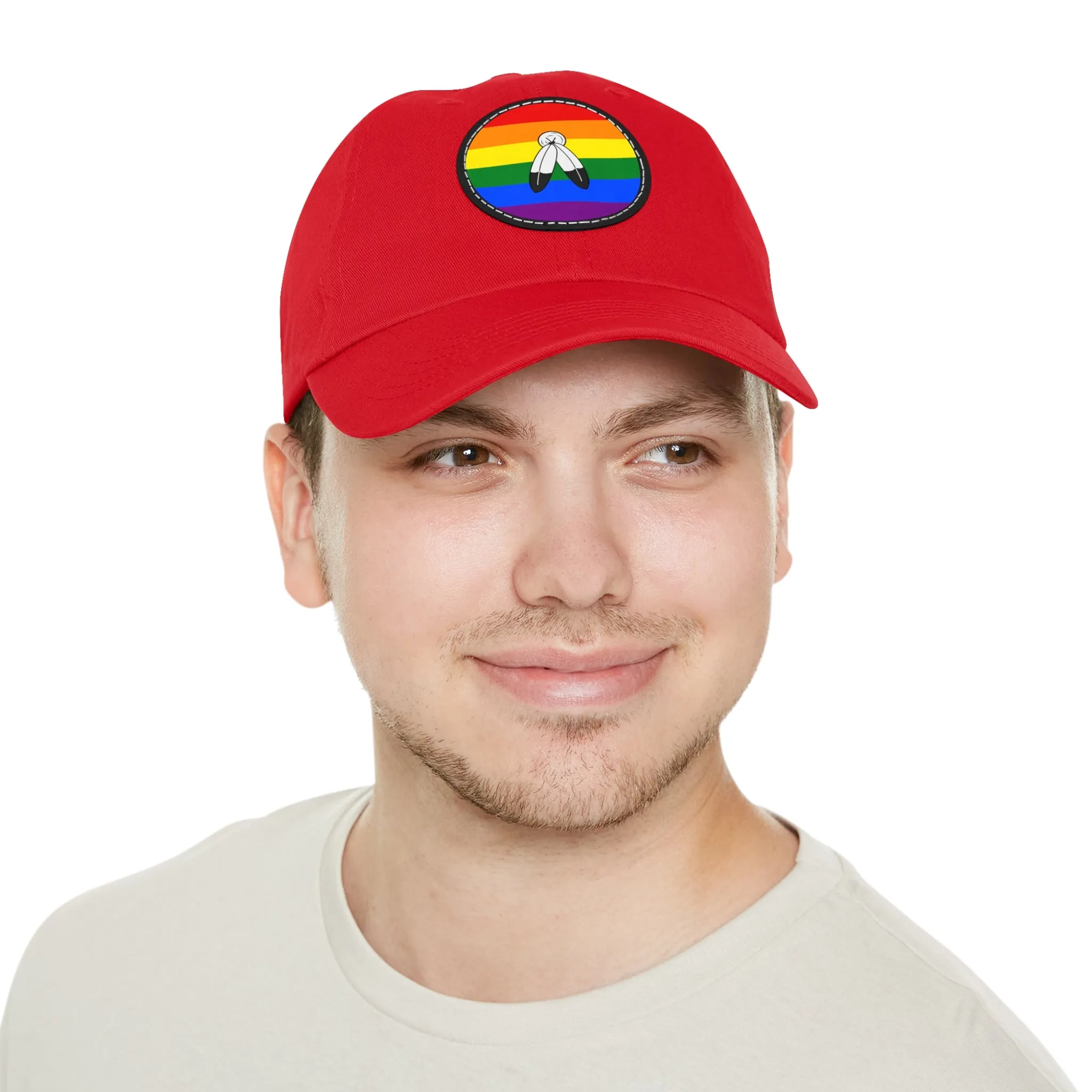 SHAVA CO Two Spirit Flag Hat with Leather Patch (Round)