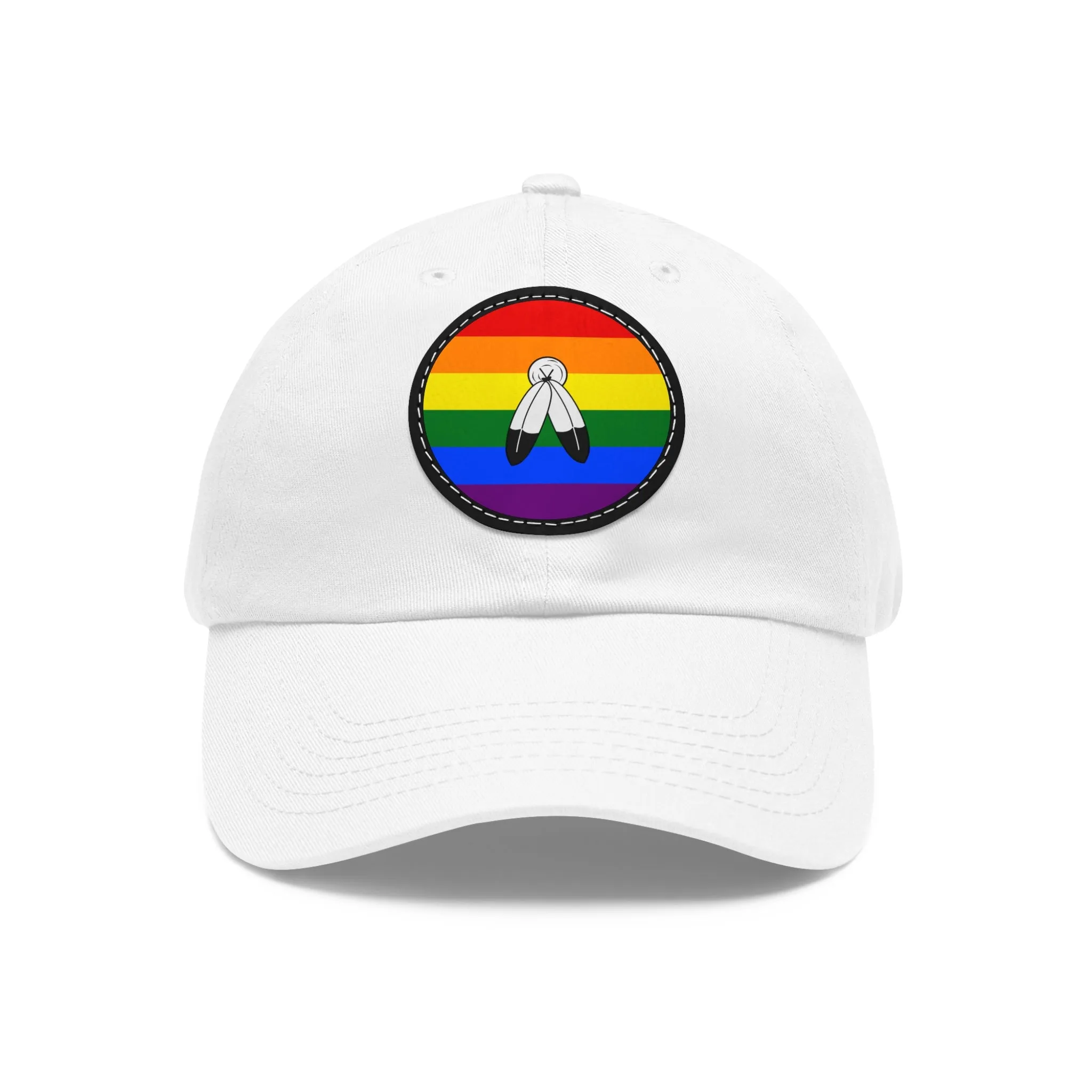 SHAVA CO Two Spirit Flag Hat with Leather Patch (Round)