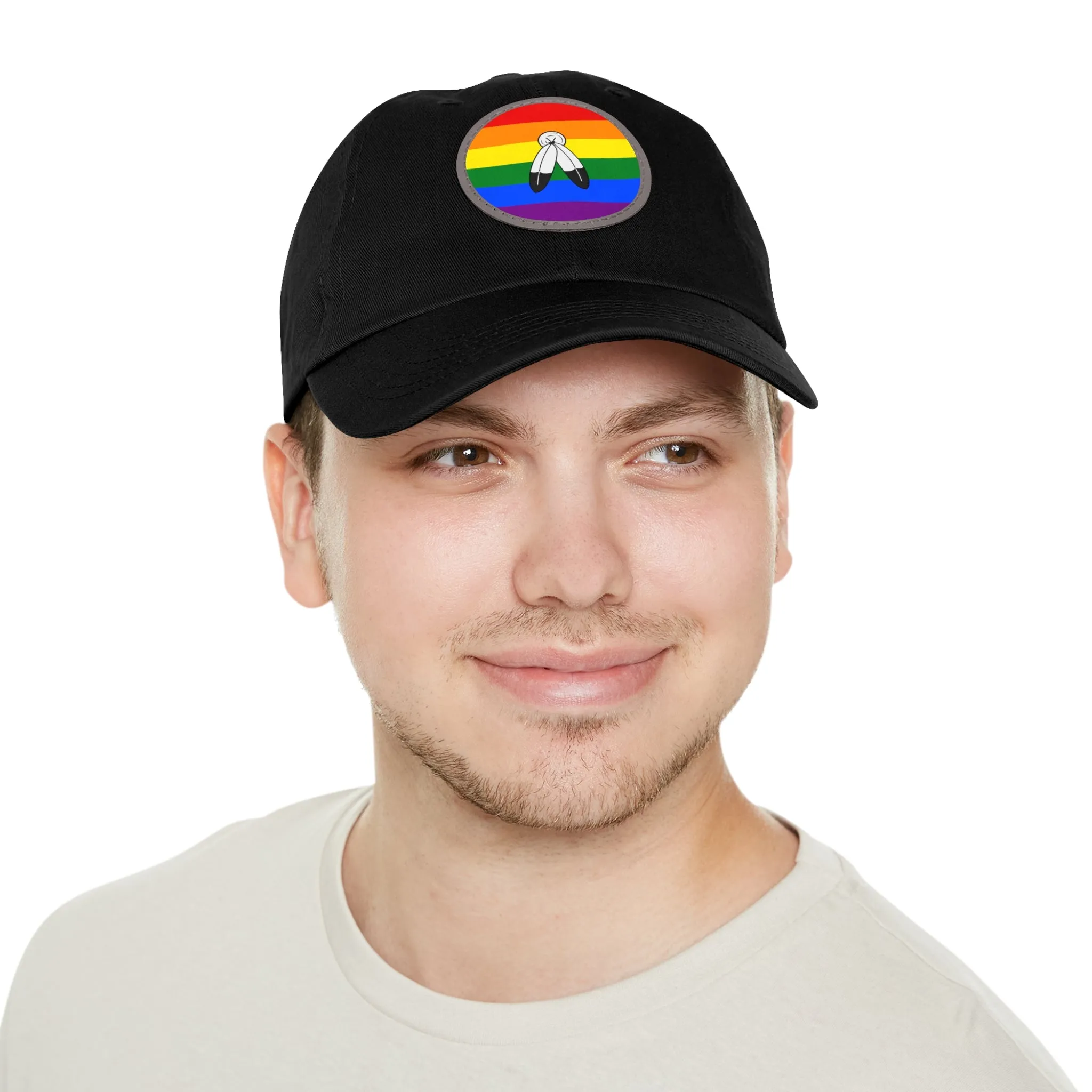 SHAVA CO Two Spirit Flag Hat with Leather Patch (Round)