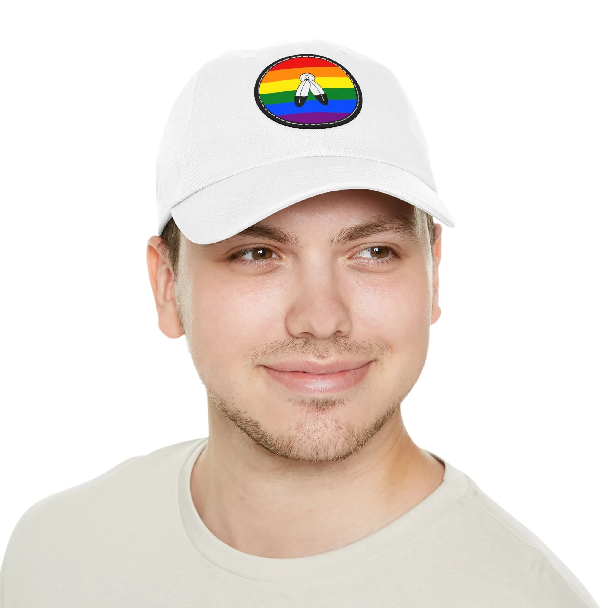 SHAVA CO Two Spirit Flag Hat with Leather Patch (Round)