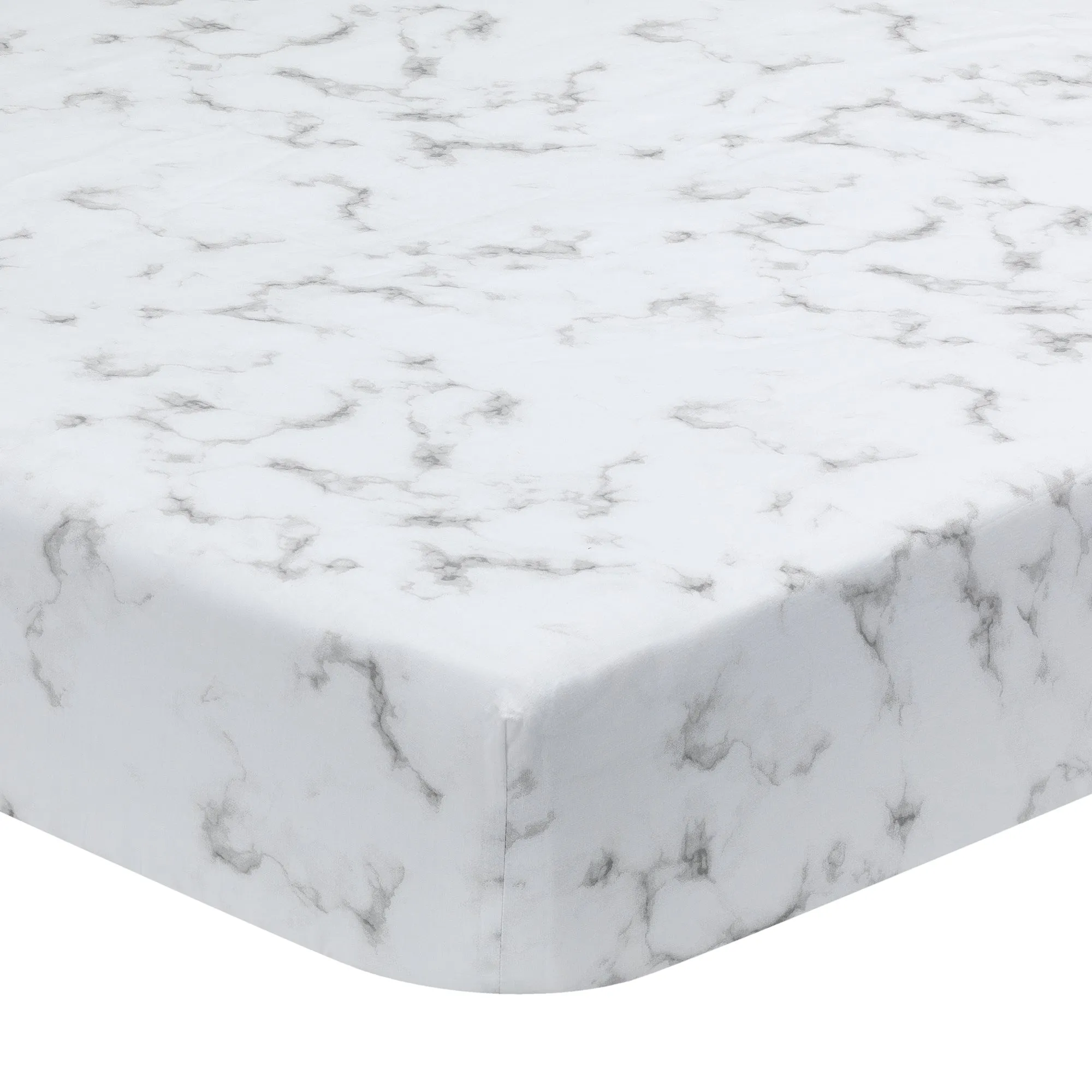 Signature Gray Marble Organic Cotton Fitted Crib Sheet