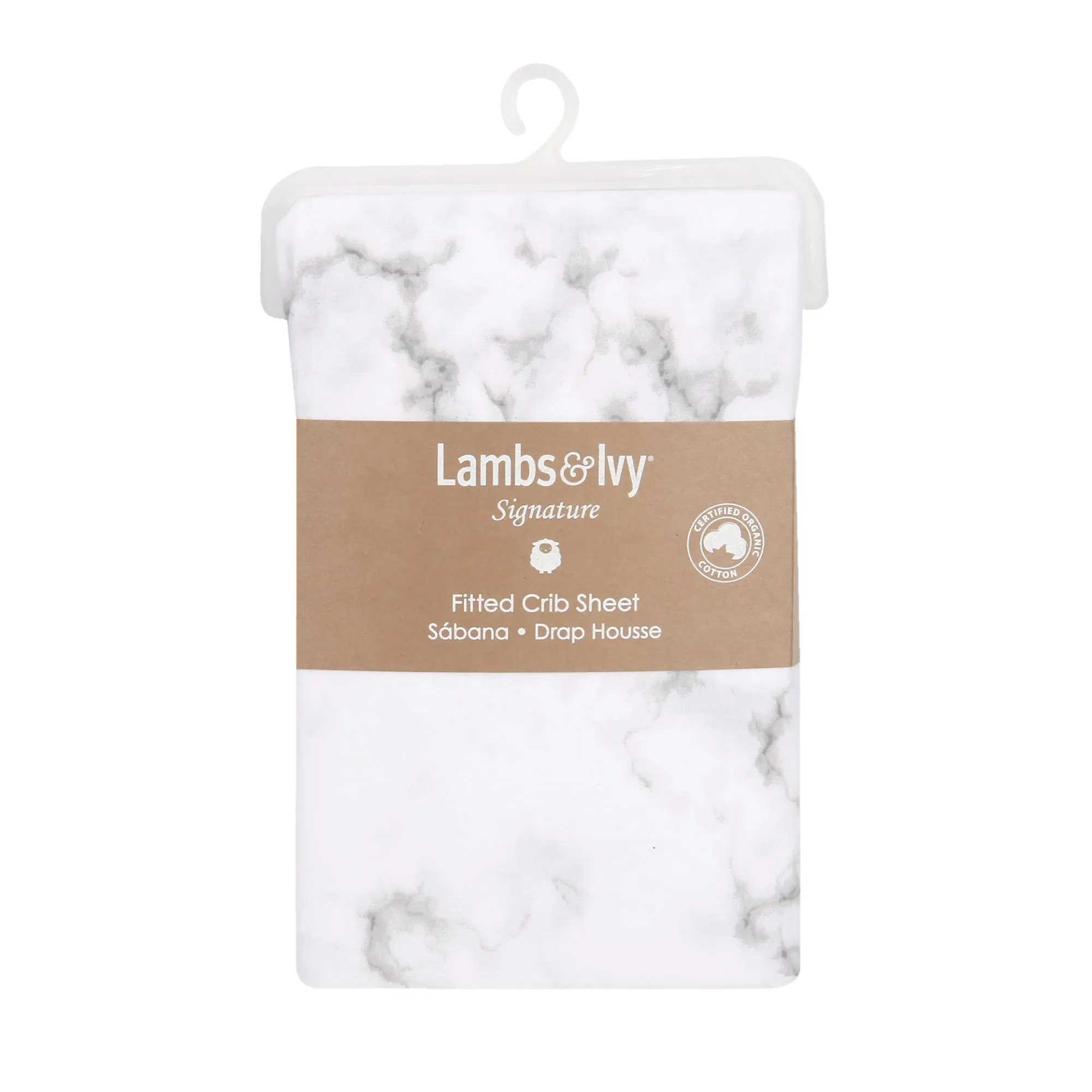 Signature Gray Marble Organic Cotton Fitted Crib Sheet