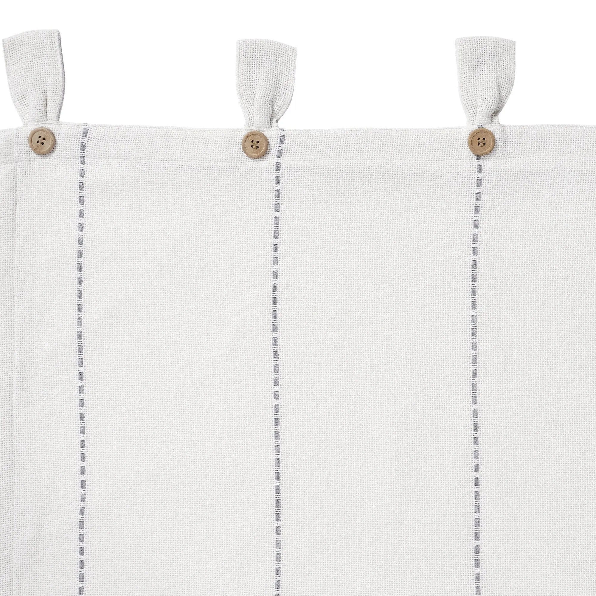 Stitched Burlap White Lined Tier Curtains 36"