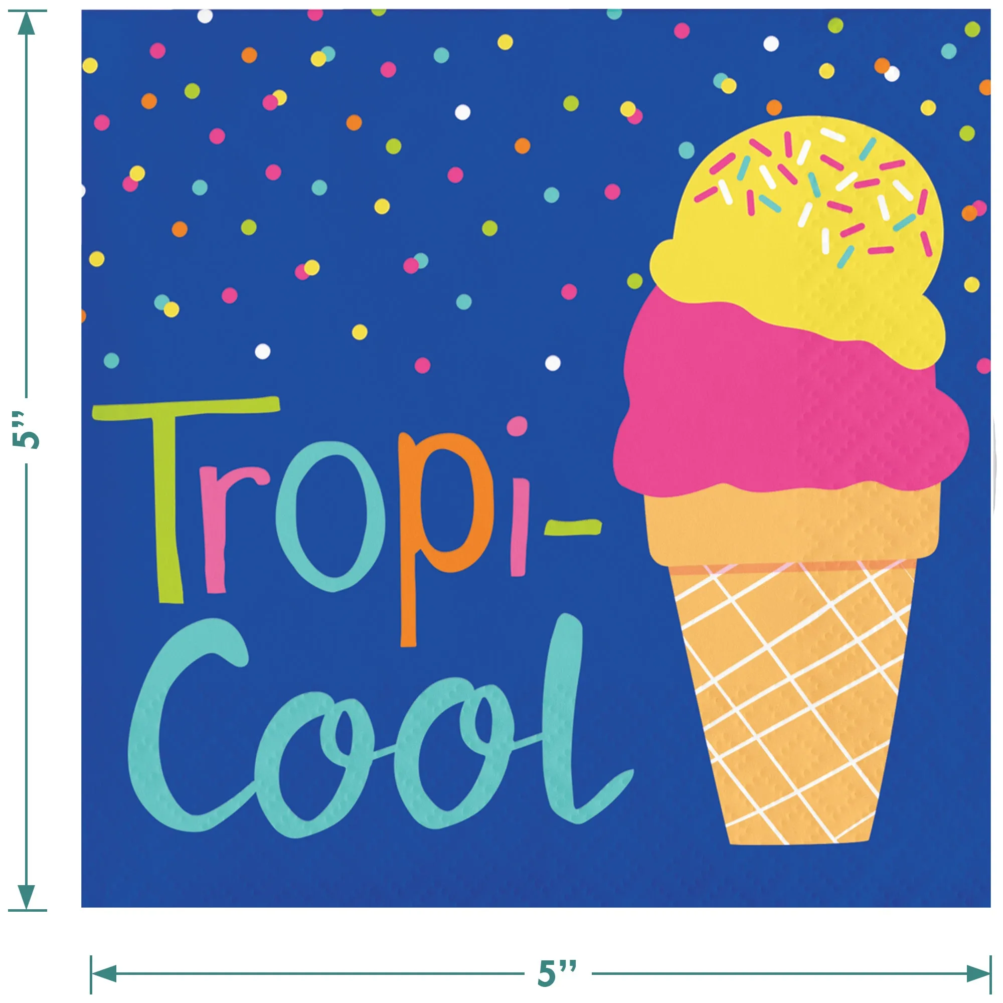 Sweet Summer Treats Ice Cream and Popsicle Round Paper Plates, Napkins, & Forks(Serves 16)