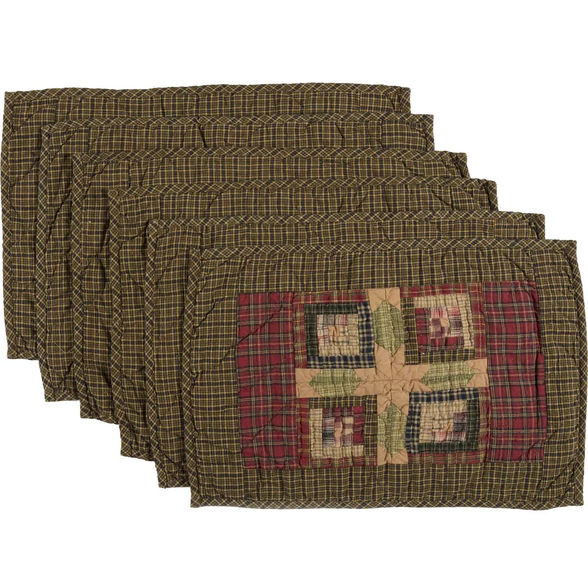 Tea Cabin Placemat Quilted Set of 6 12x18