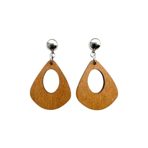 Ti-Go Wooden Water Drop Earrings