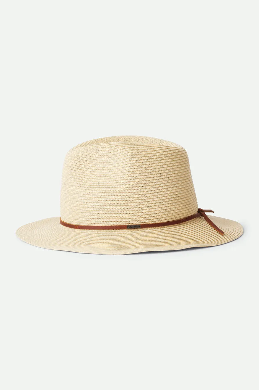 Wesley Straw Packable Fedora - Copper