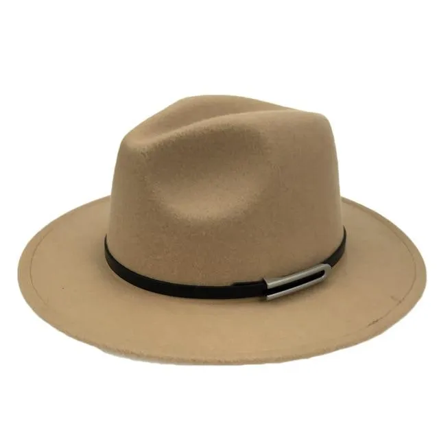 Wide Brim Autumn Vintage Fedora Felt Hat