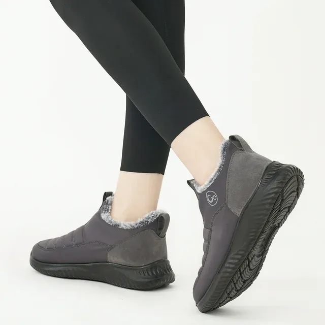 Women Winter Warm Faux Waterproof Slip On Comfort Snow Boots